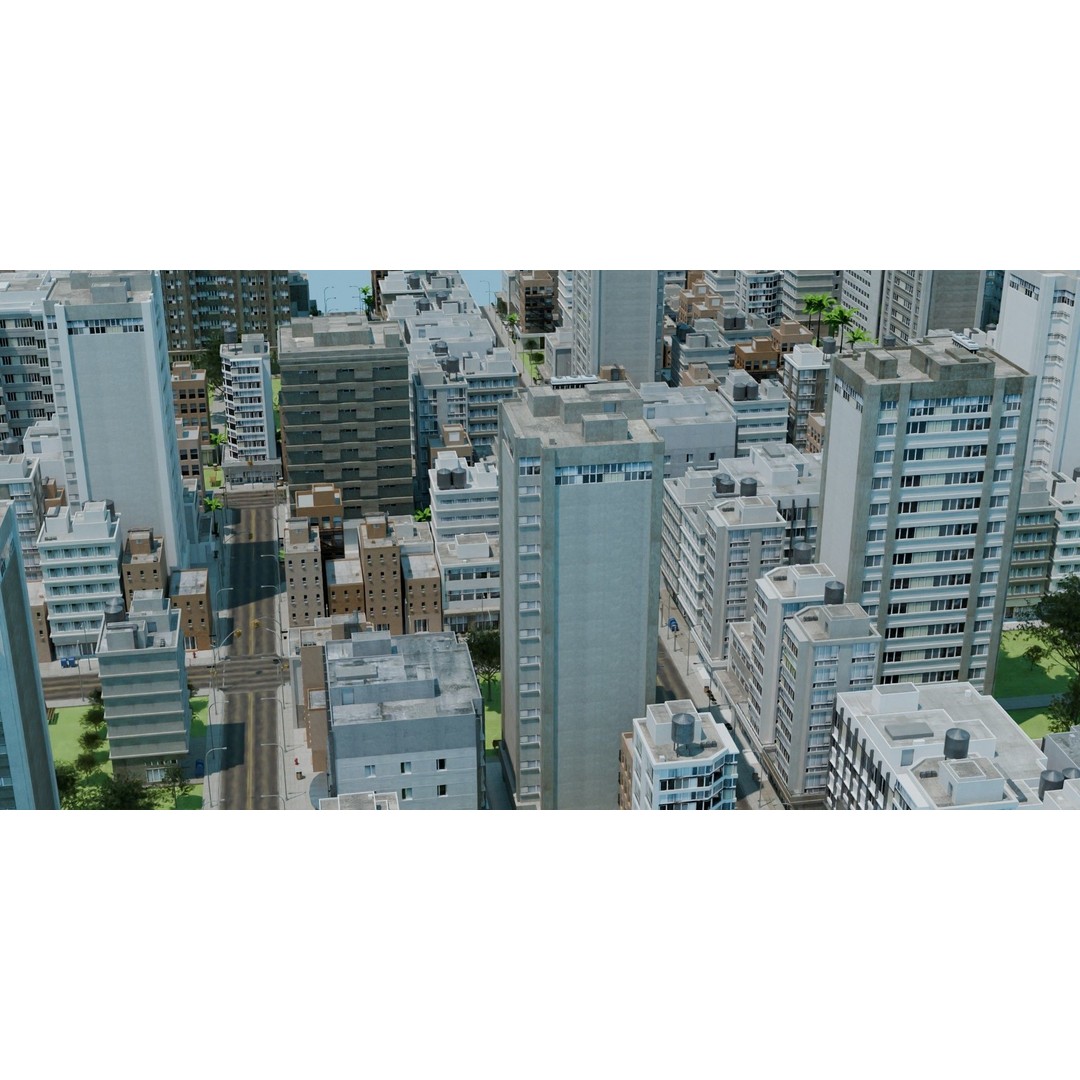 City Downtown Skyscraper 3D Model – Detailed Urban Asset for Games, Blender - View 57