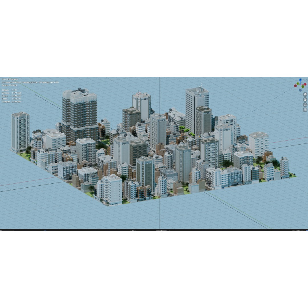 City Downtown Skyscraper 3D Model – Detailed Urban Asset for Games, Blender - View 6