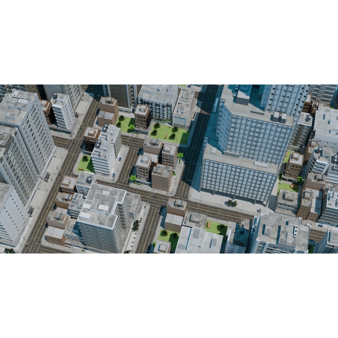 City Downtown Skyscraper 3D Model – Detailed Urban Asset for Games, Blender - View 64