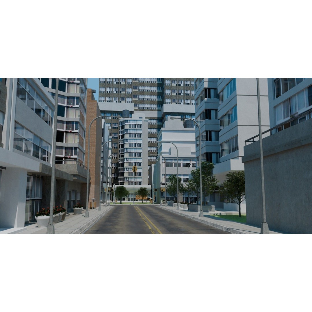 City Downtown Skyscraper 3D Model – Detailed Urban Asset for Games, Blender - View 65