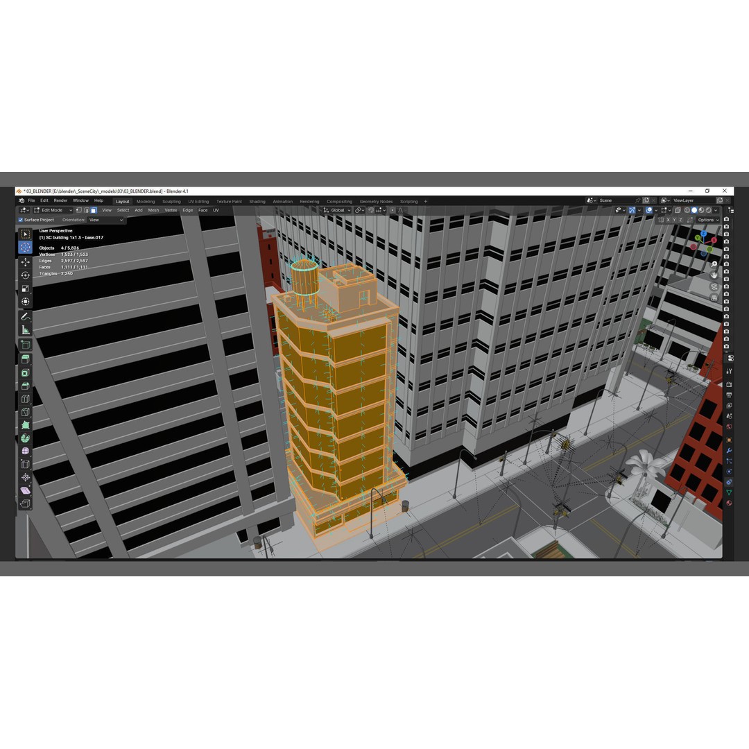 City Downtown Skyscraper 3D Model – Detailed Urban Asset for Games, Blender - View 76