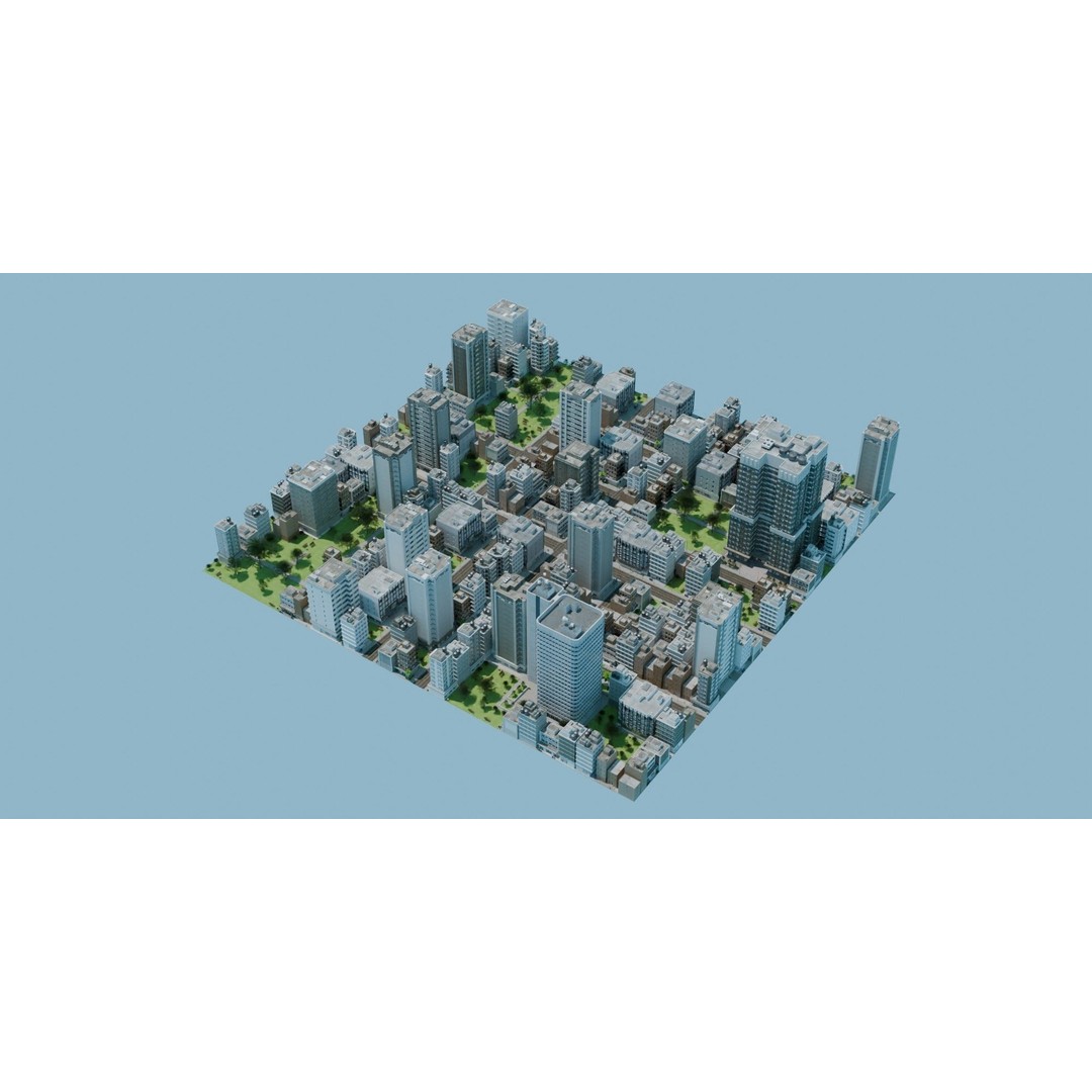 City Downtown Skyscraper 3D Model – Detailed Urban Asset for Games, Blender - View 8