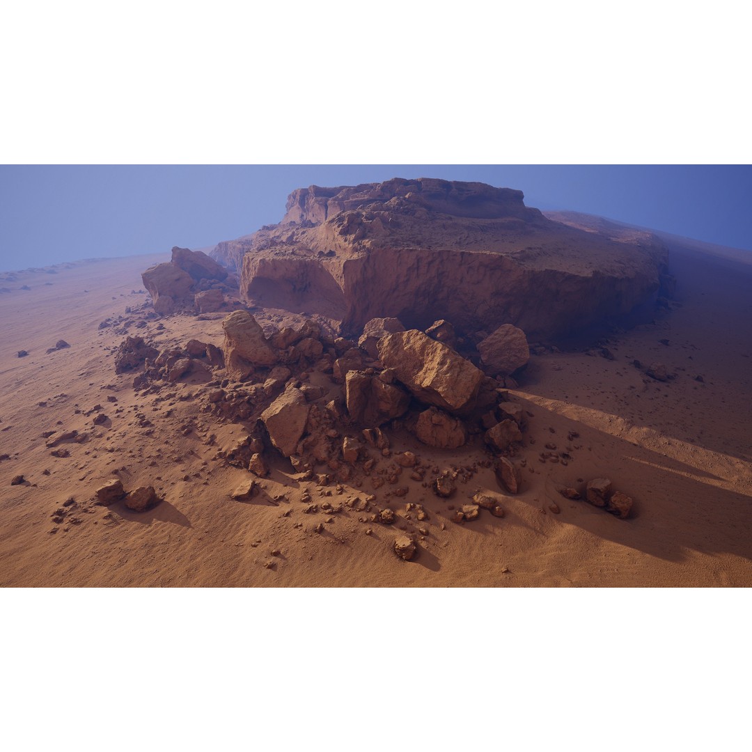 Desert Rock Formation 3D Model – High-Detail Terrain Asset, OBJ - View 10