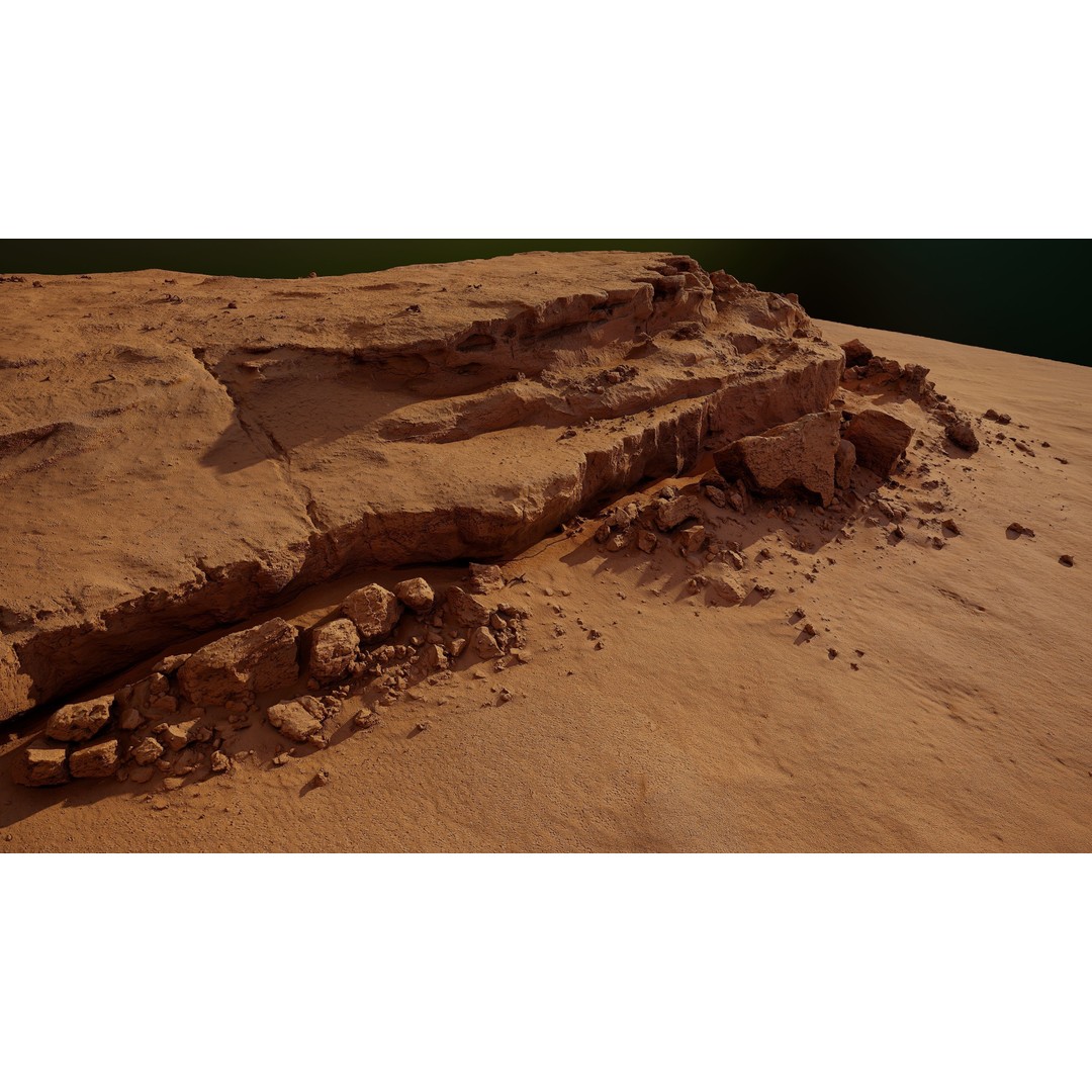 Desert Rock Formation 3D Model – High-Detail Terrain Asset, OBJ - View 11