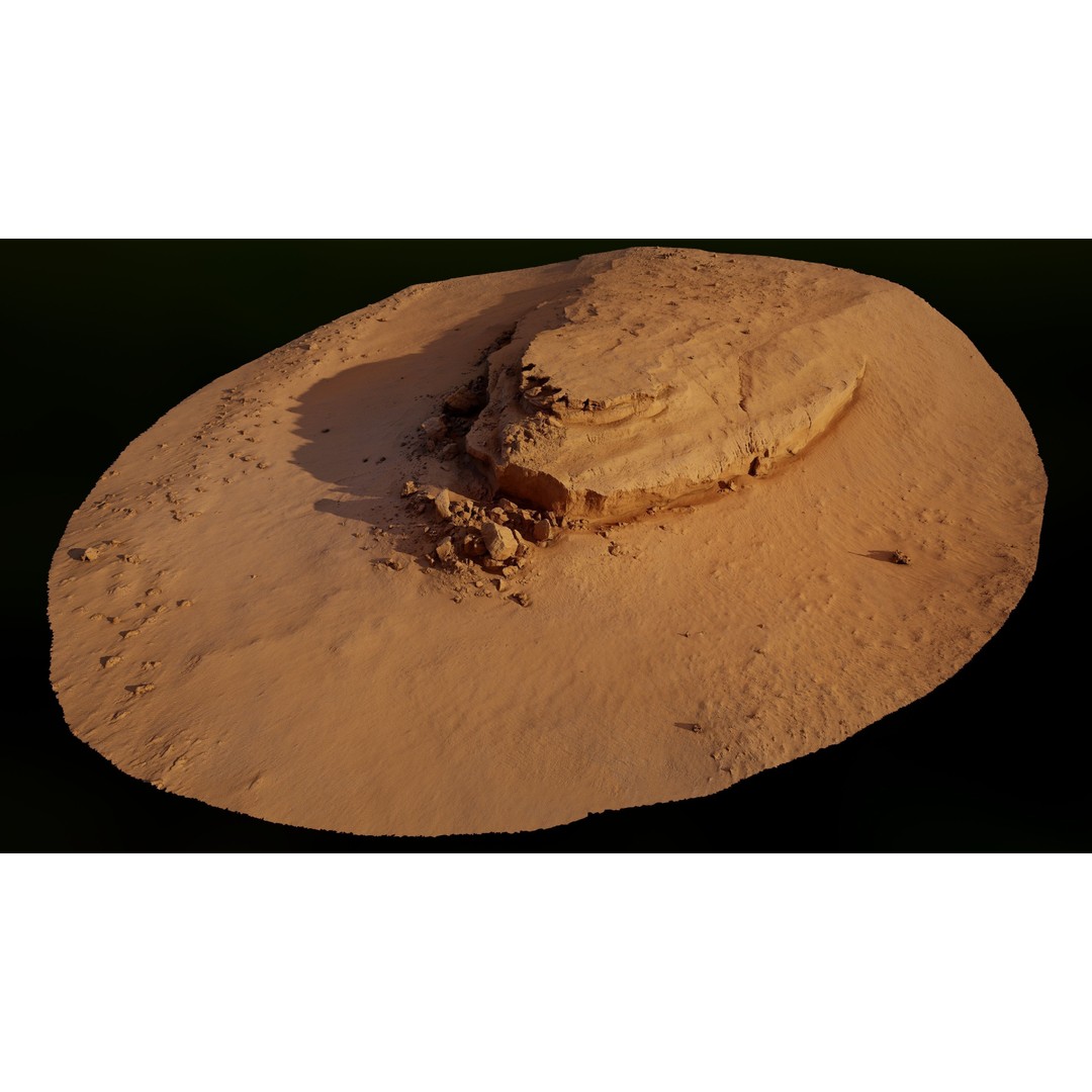 Desert Rock Formation 3D Model – High-Detail Terrain Asset, OBJ - View 14