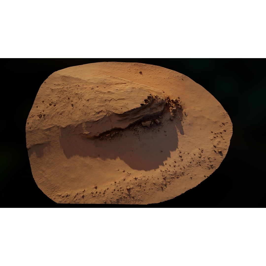Desert Rock Formation 3D Model – High-Detail Terrain Asset, OBJ - View 15