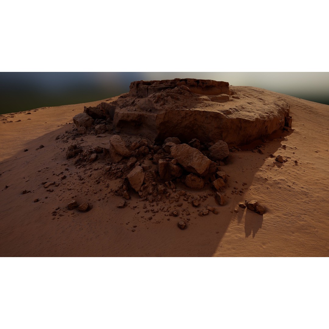 Desert Rock Formation 3D Model – High-Detail Terrain Asset, OBJ - View 19