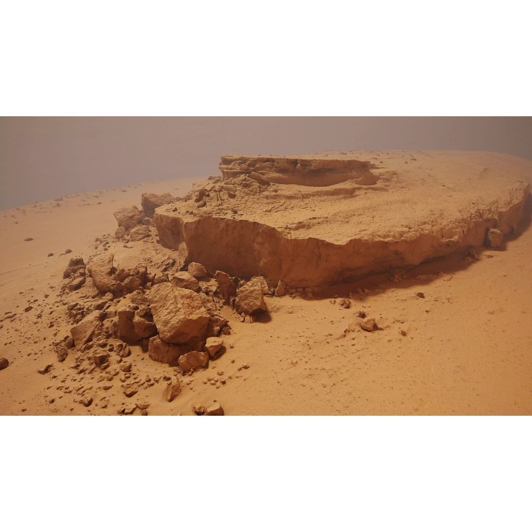 Desert Rock Formation 3D Model – High-Detail Terrain Asset, OBJ - View 2