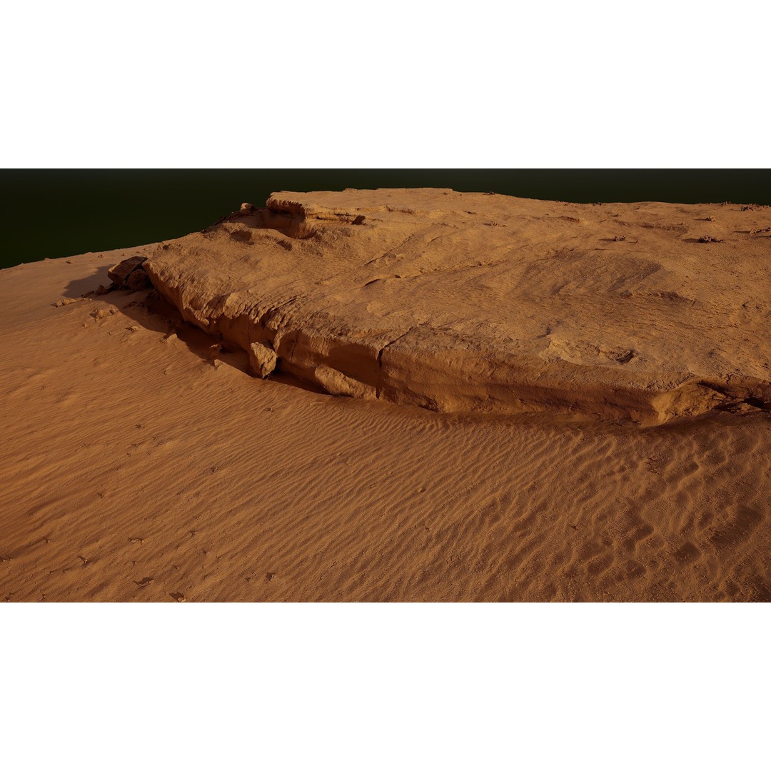 Desert Rock Formation 3D Model – High-Detail Terrain Asset, OBJ - View 4