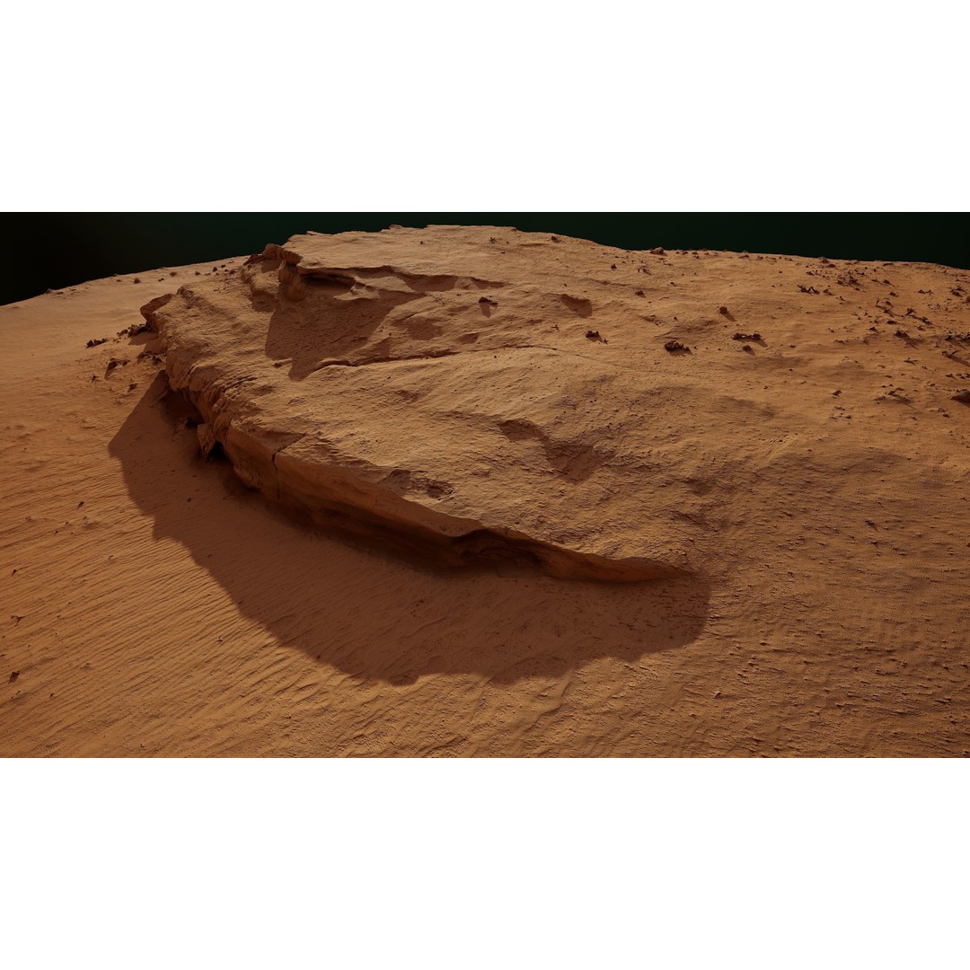 Desert Rock Formation 3D Model – High-Detail Terrain Asset, OBJ - View 5