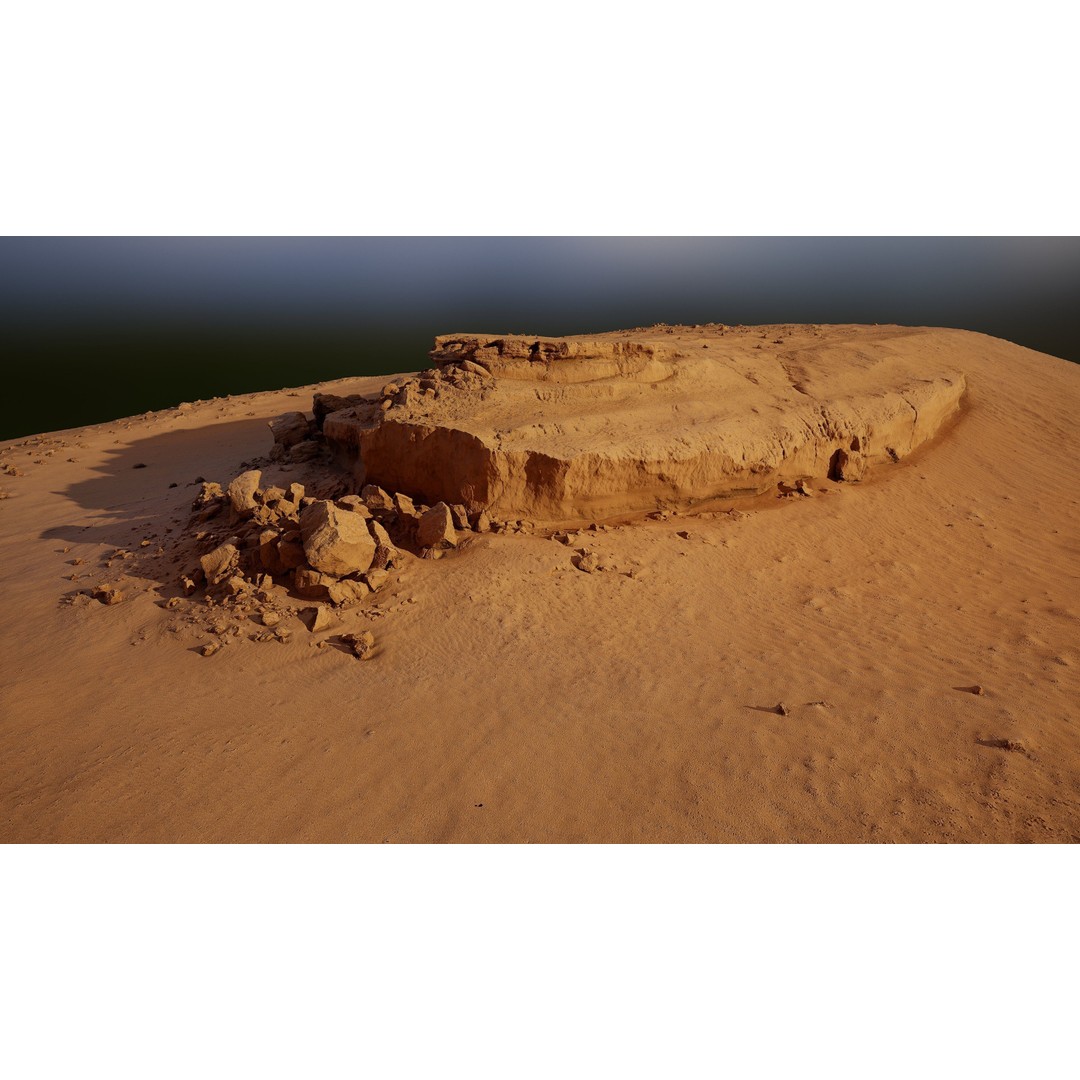 Desert Rock Formation 3D Model – High-Detail Terrain Asset, OBJ - View 6