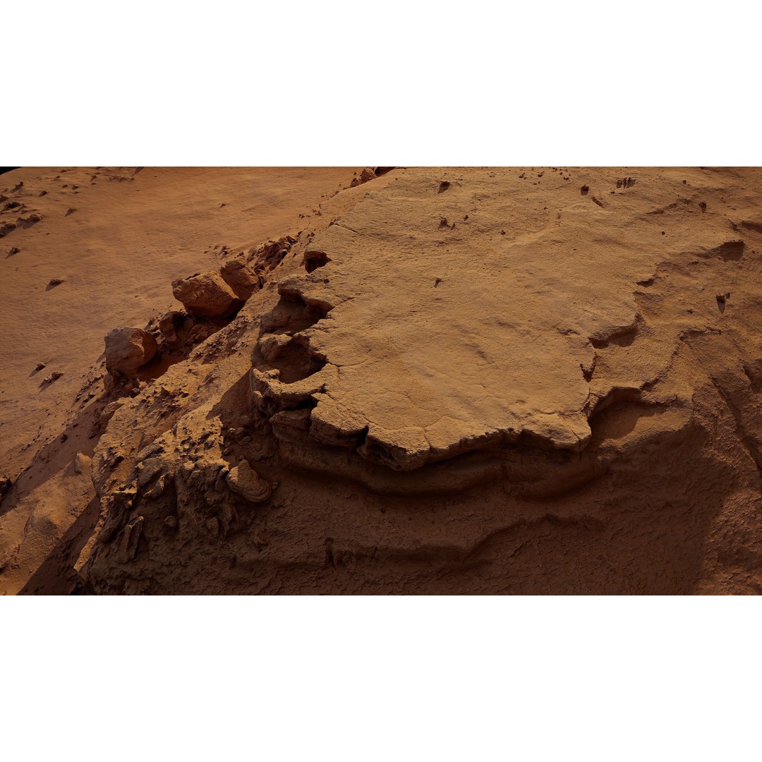 Desert Rock Formation 3D Model – High-Detail Terrain Asset, OBJ - View 7