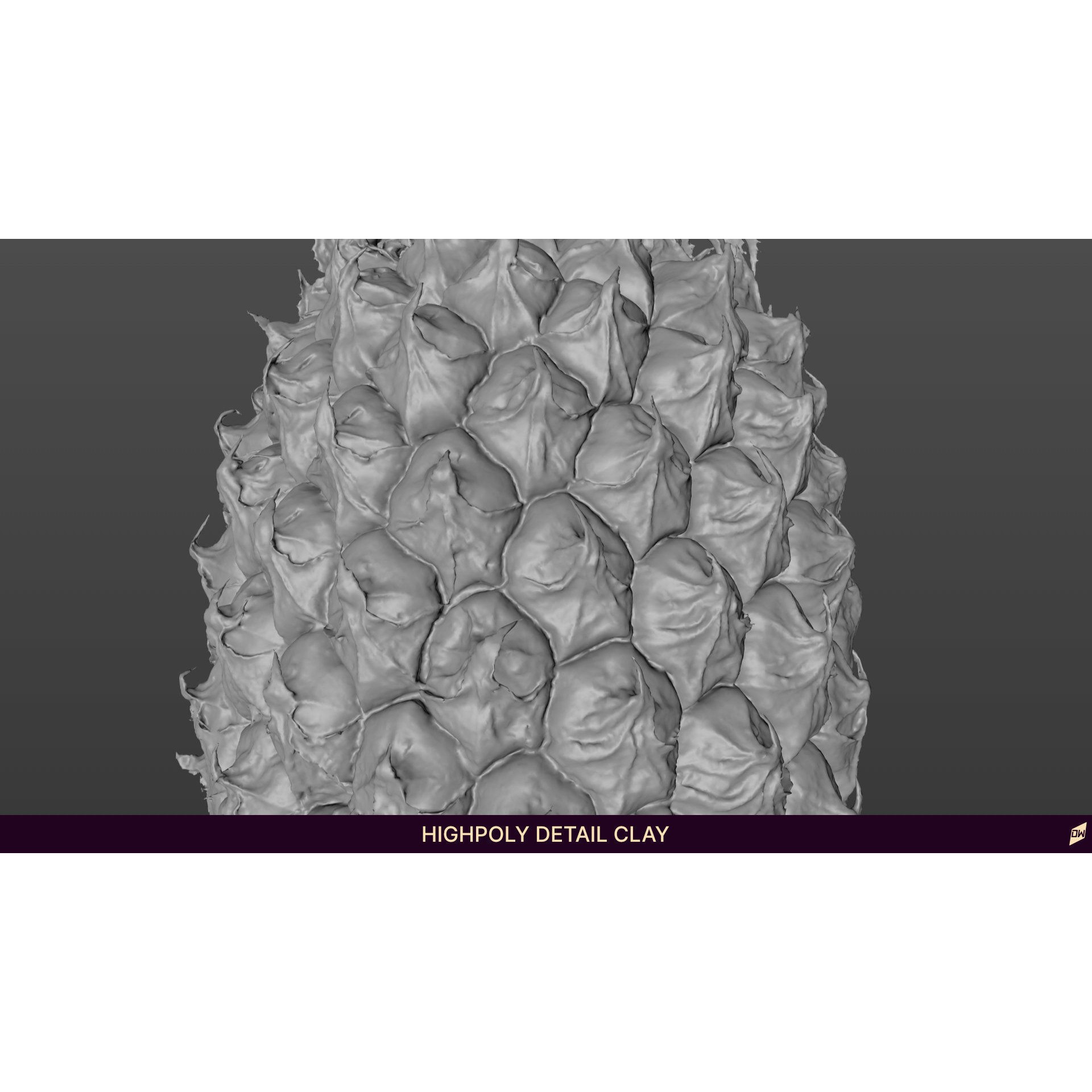 Baby Mini Pineapple - Low-Poly Game-Ready 3D Model - View 10