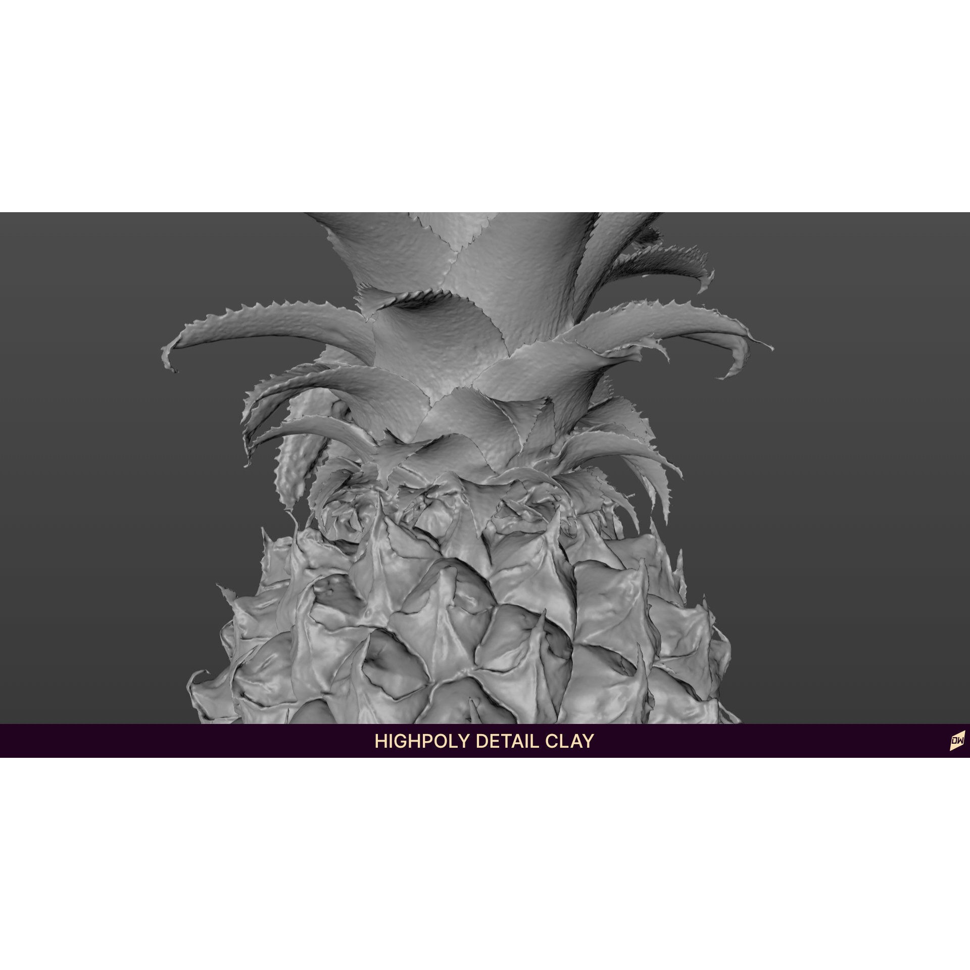 Baby Mini Pineapple - Low-Poly Game-Ready 3D Model - View 11