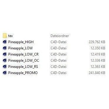 Baby Mini Pineapple - Low-Poly Game-Ready 3D Model - View 13