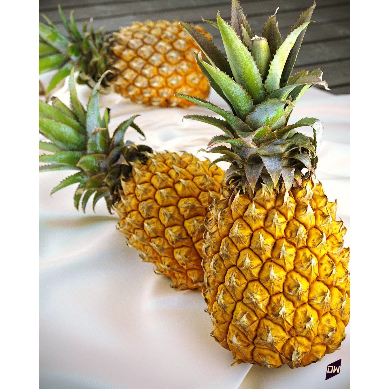 Baby Mini Pineapple - Low-Poly Game-Ready 3D Model - View 2