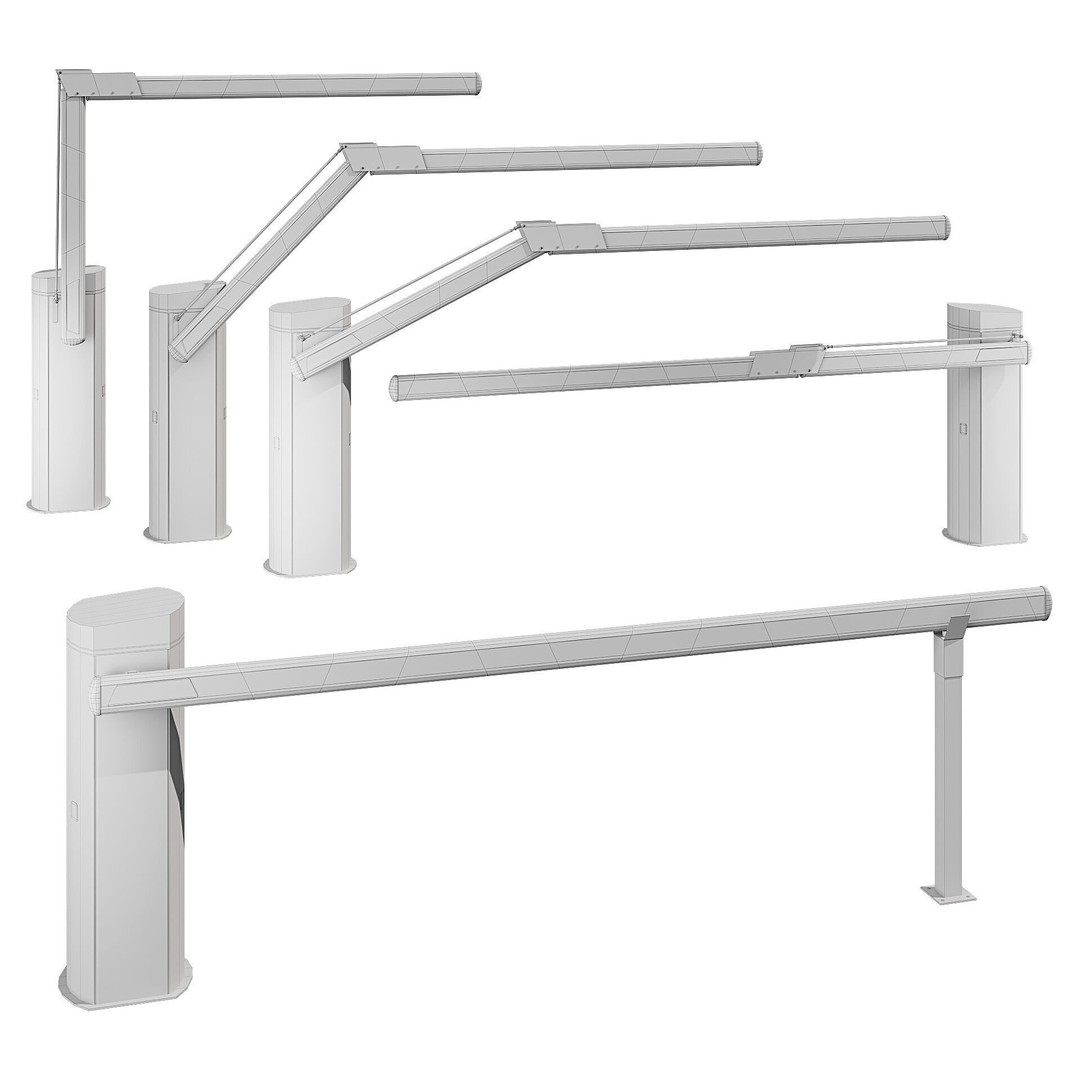 Automated Barrier 3D Model – Modern Traffic Control Gates, FBX