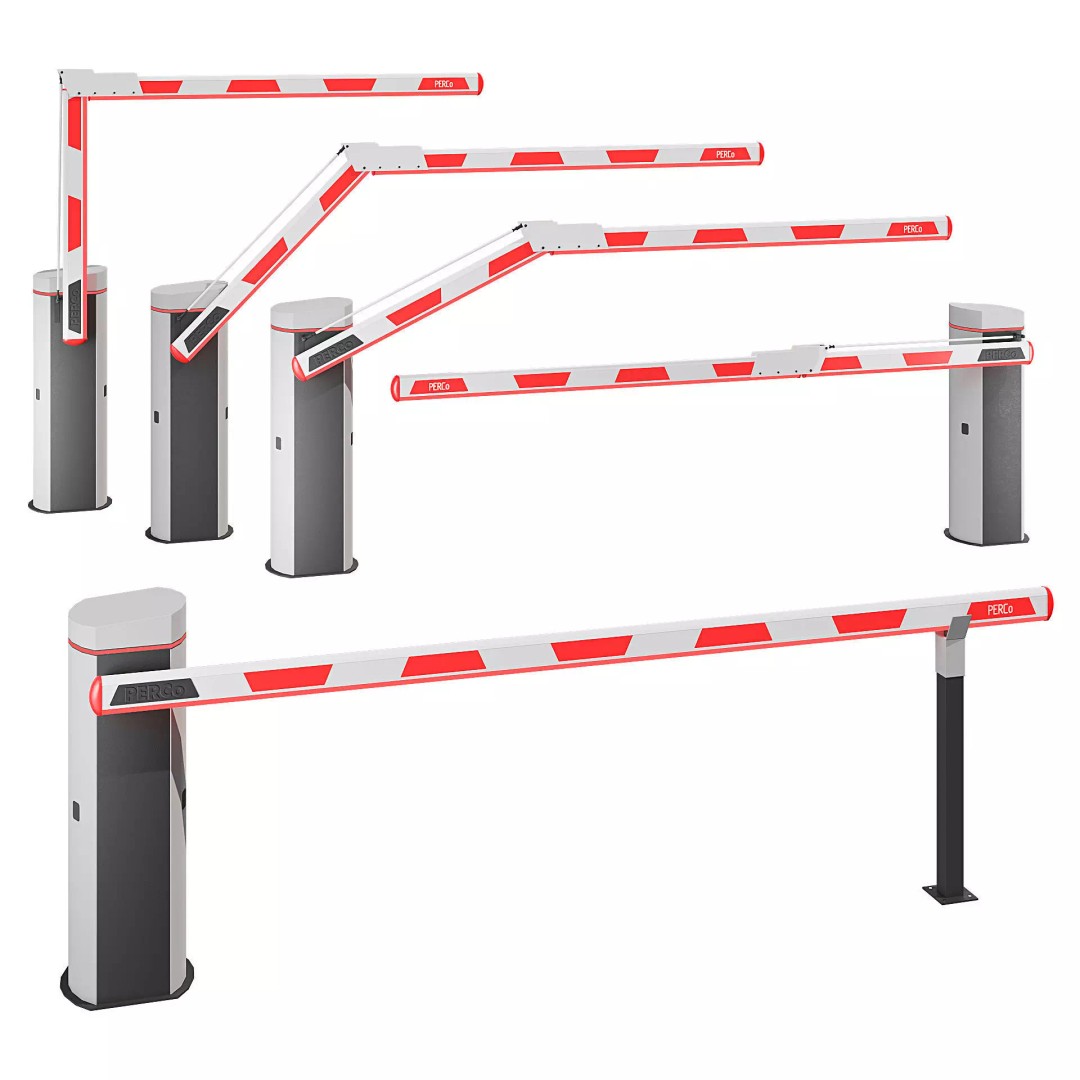 Automated Barrier 3D Model – Modern Traffic Control Gates, FBX - View 2