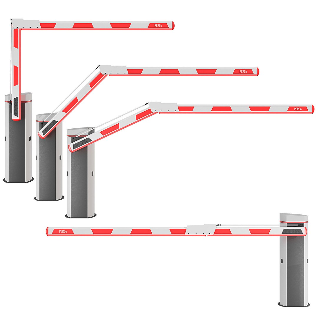 Automated Barrier 3D Model – Modern Traffic Control Gates, FBX - View 3