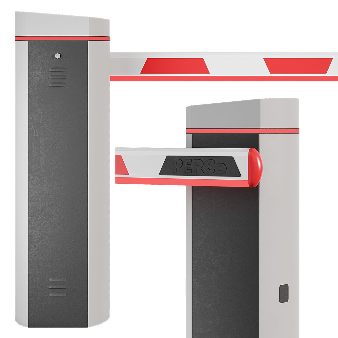 Automated Barrier 3D Model – Modern Traffic Control Gates, FBX - View 5