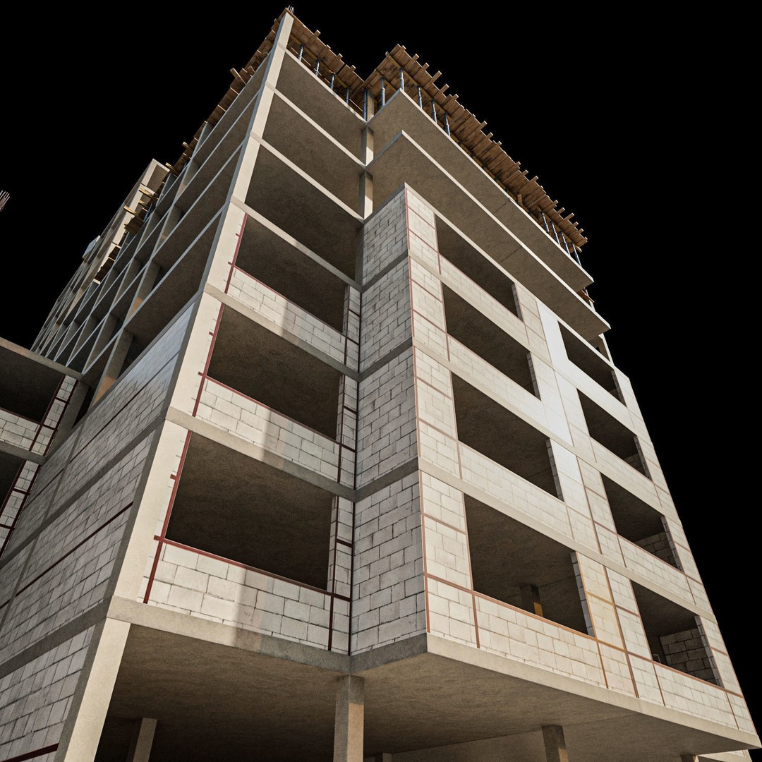 Modular Construction Site 3D Model – Low Poly Game Asset, FBX - View 20