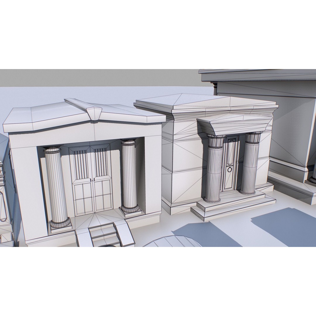 Mausoleums 3D Model – Low Poly Cemetery Props, FBX, PBR Textures - View 18