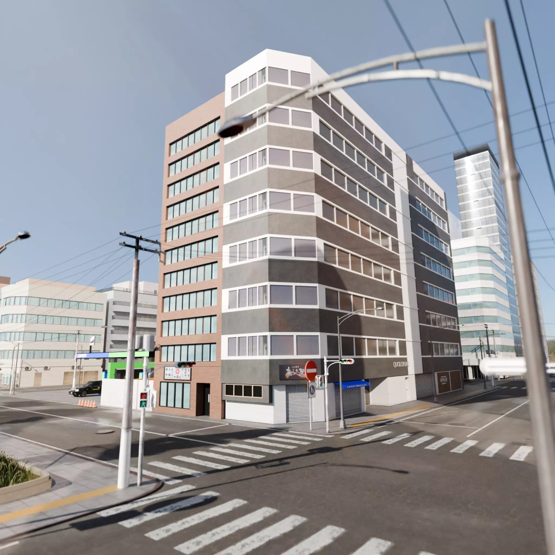 Osaka Cityscape 3D Model – Low Poly PBR Asset, FBX & Blender