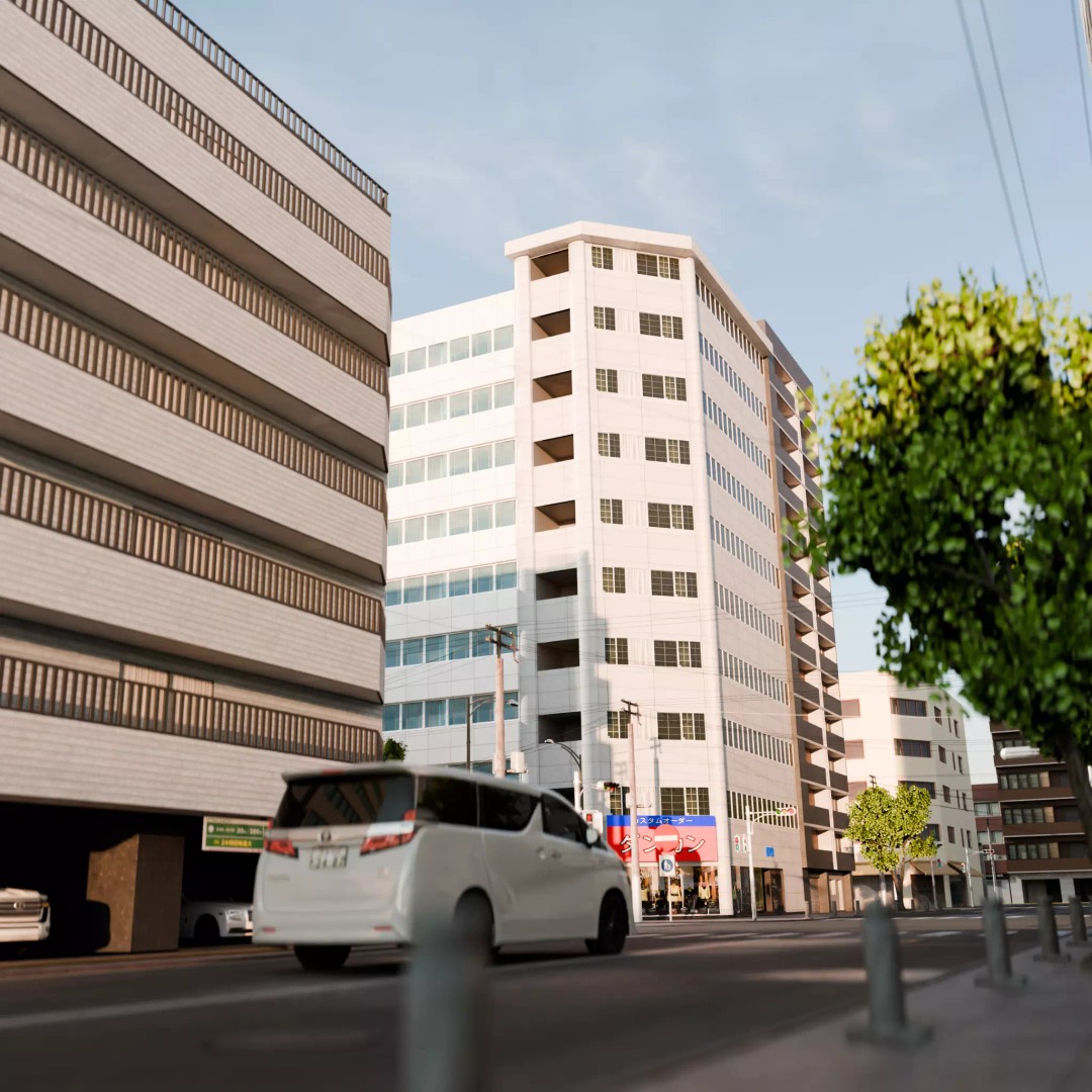 Osaka Cityscape 3D Model – Low Poly PBR Asset, FBX & Blender - View 13