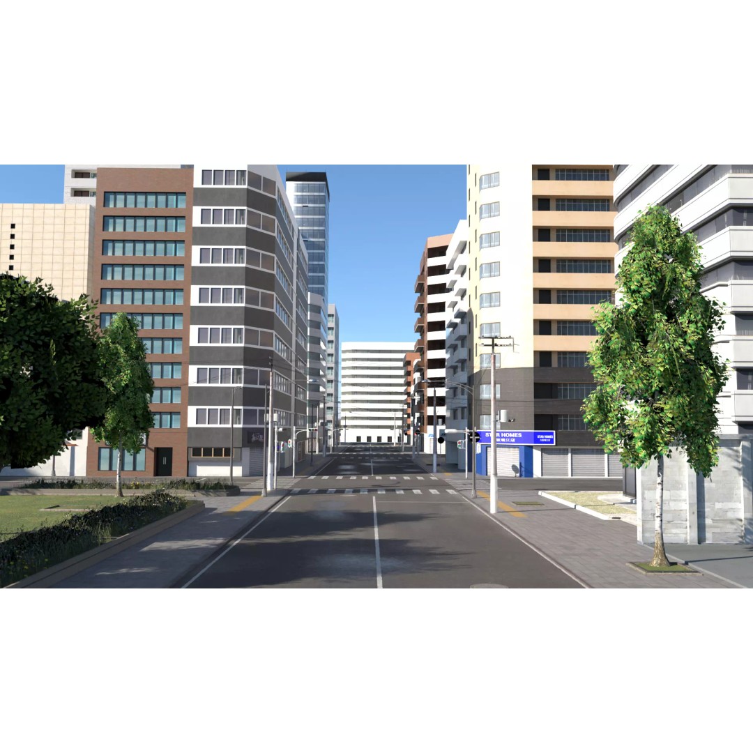 Osaka Cityscape 3D Model – Low Poly PBR Asset, FBX & Blender - View 22