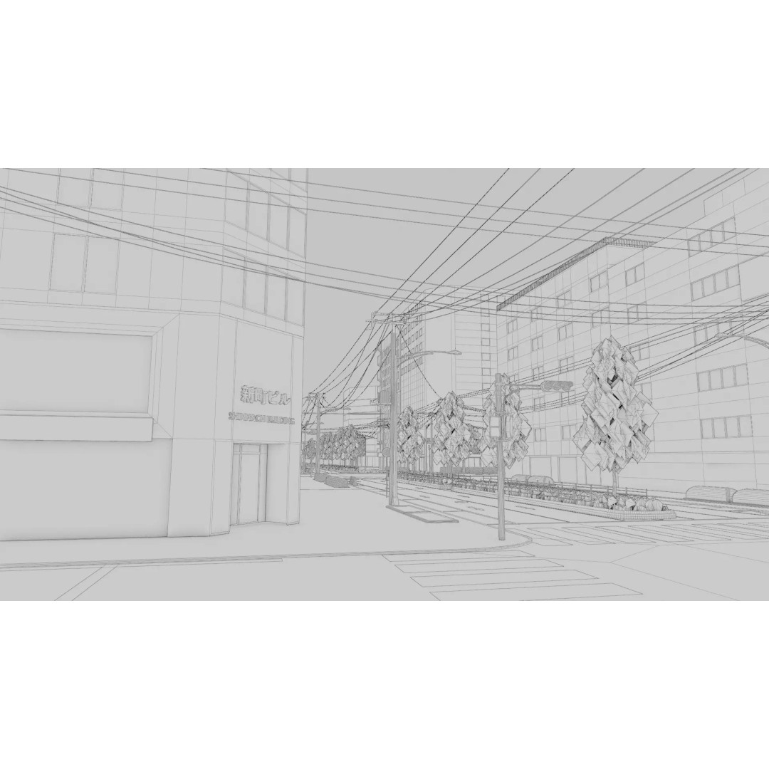 Osaka Cityscape 3D Model – Low Poly PBR Asset, FBX & Blender - View 26