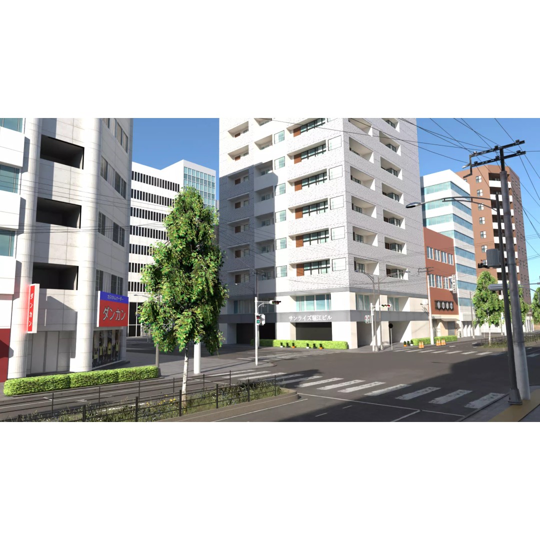 Osaka Cityscape 3D Model – Low Poly PBR Asset, FBX & Blender - View 28