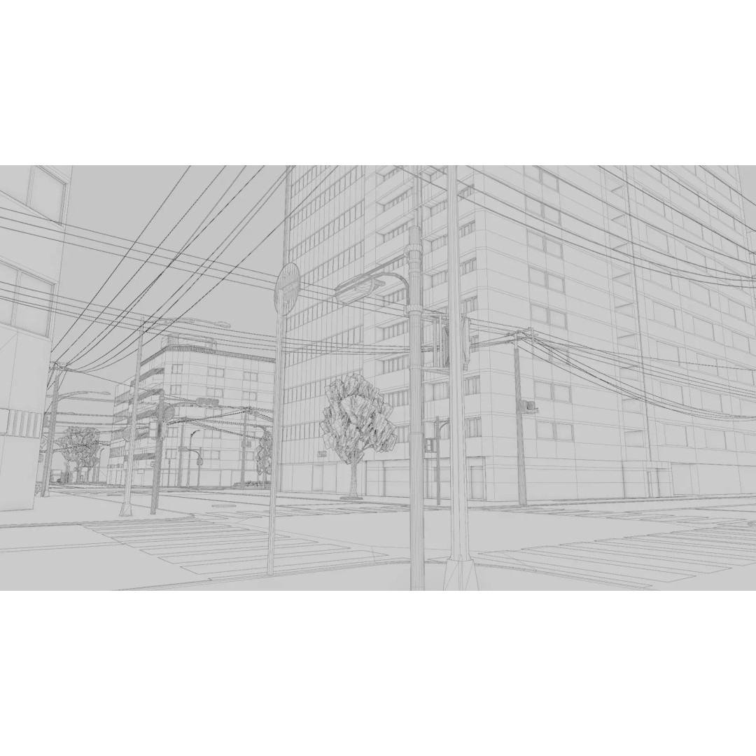 Osaka Cityscape 3D Model – Low Poly PBR Asset, FBX & Blender - View 31