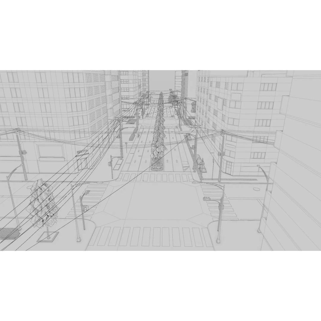 Osaka Cityscape 3D Model – Low Poly PBR Asset, FBX & Blender - View 34