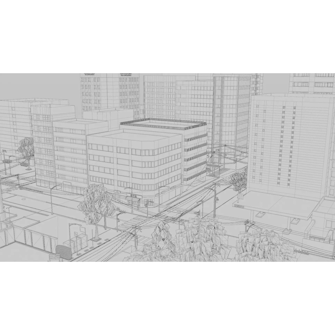 Osaka Cityscape 3D Model – Low Poly PBR Asset, FBX & Blender - View 36