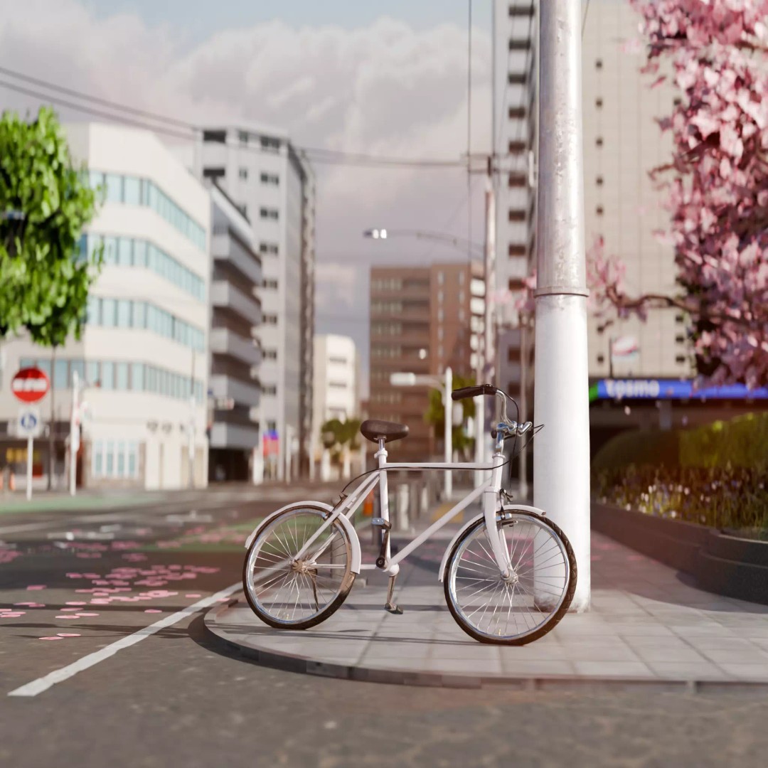 Osaka Cityscape 3D Model – Low Poly PBR Asset, FBX & Blender - View 4