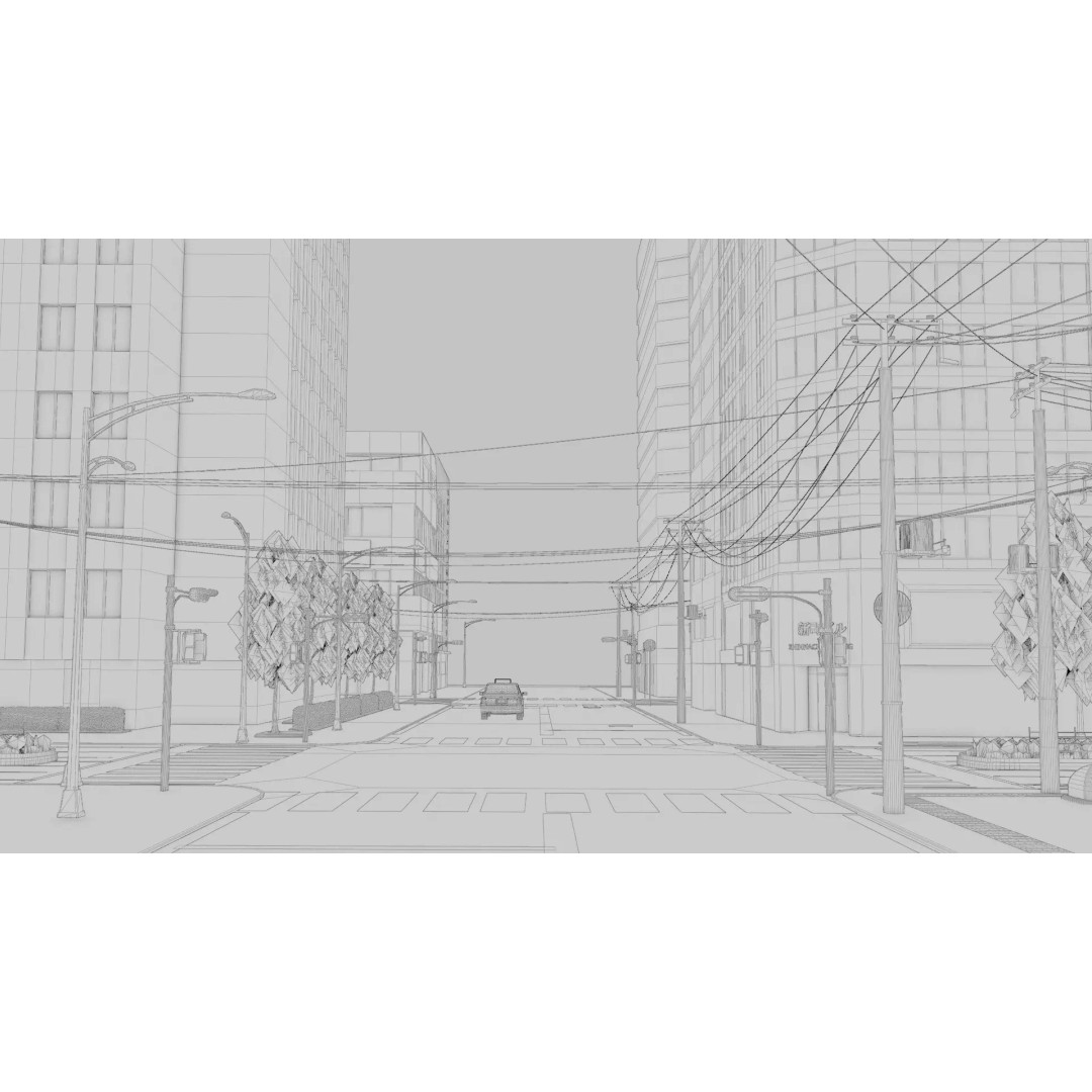 Osaka Cityscape 3D Model – Low Poly PBR Asset, FBX & Blender - View 42