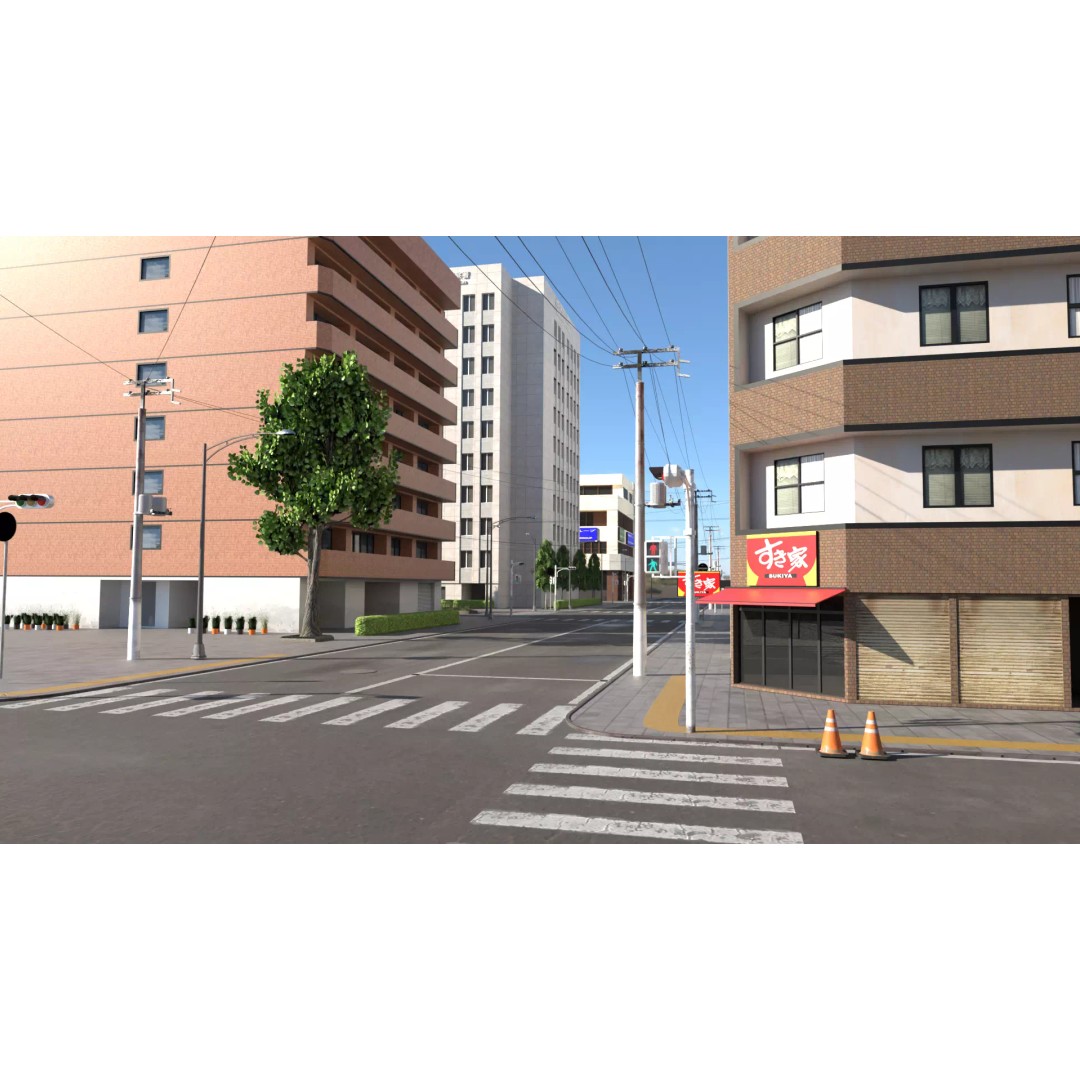 Osaka Cityscape 3D Model – Low Poly PBR Asset, FBX & Blender - View 45