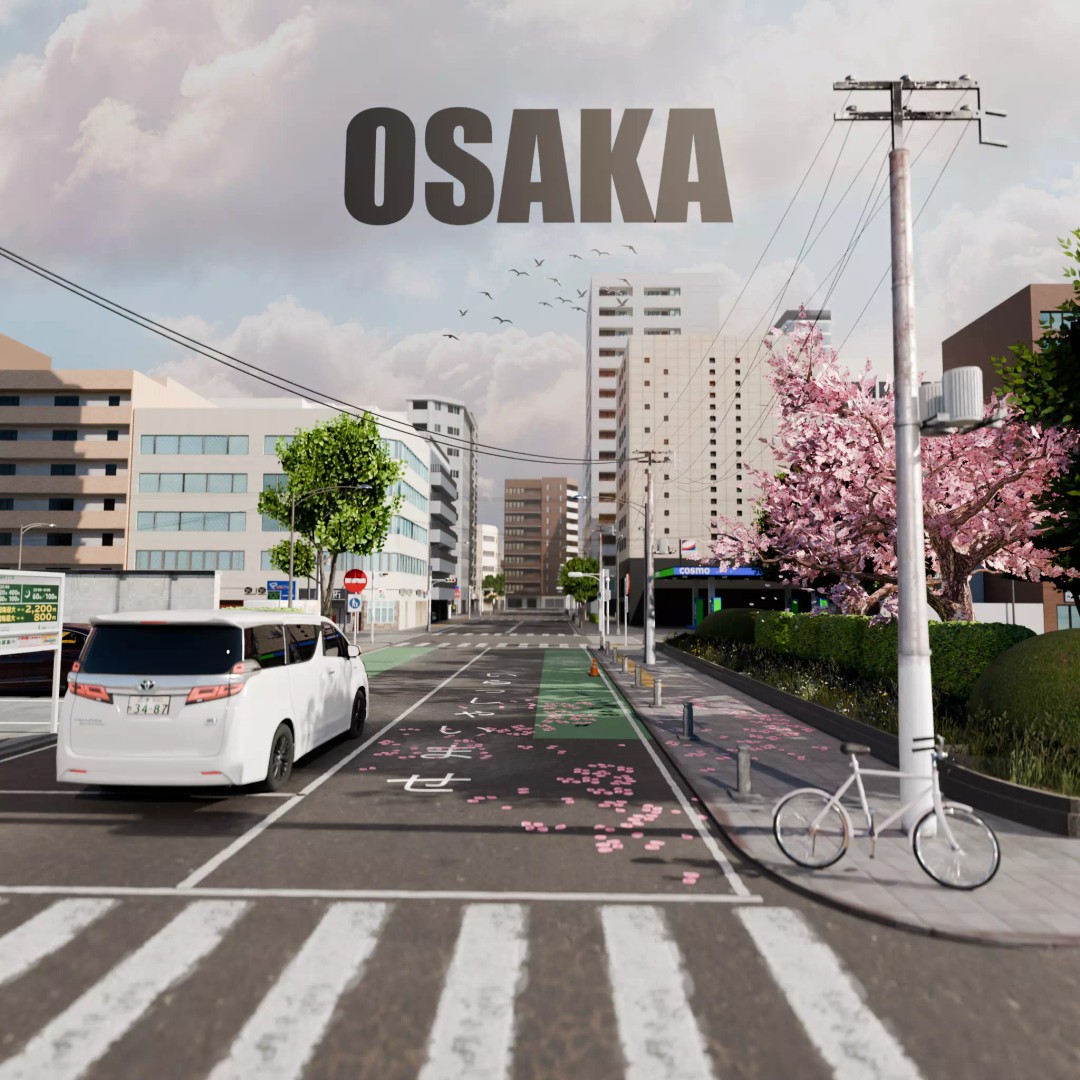 Osaka Cityscape 3D Model – Low Poly PBR Asset, FBX & Blender - View 51
