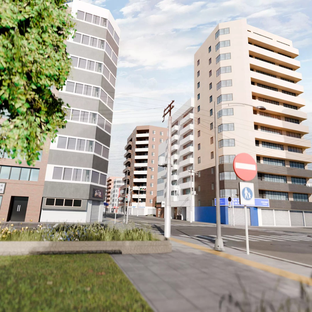 Osaka Cityscape 3D Model – Low Poly PBR Asset, FBX & Blender - View 56
