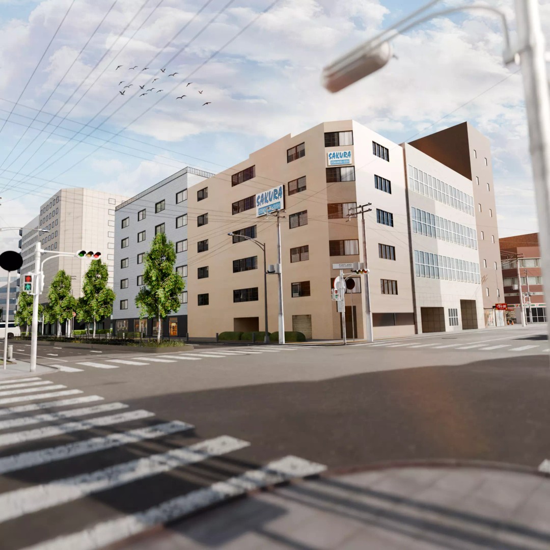 Osaka Cityscape 3D Model – Low Poly PBR Asset, FBX & Blender - View 6