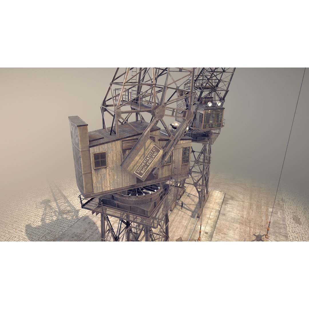 Crane STOTHERT-PITT 3D Model – Low Poly Rigged Asset, PBR Textures - View 10
