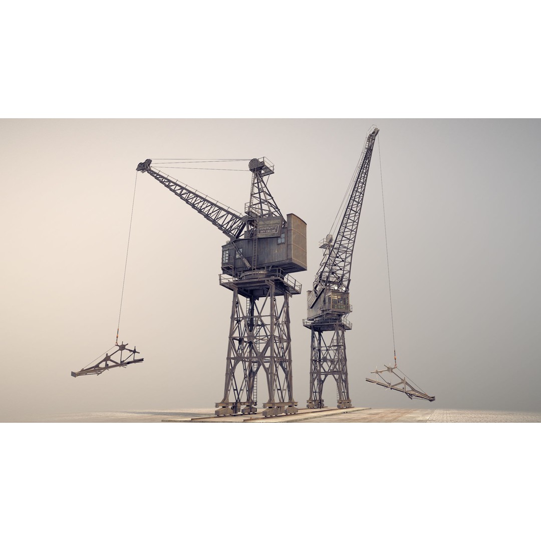 Crane STOTHERT-PITT 3D Model – Low Poly Rigged Asset, PBR Textures - View 11