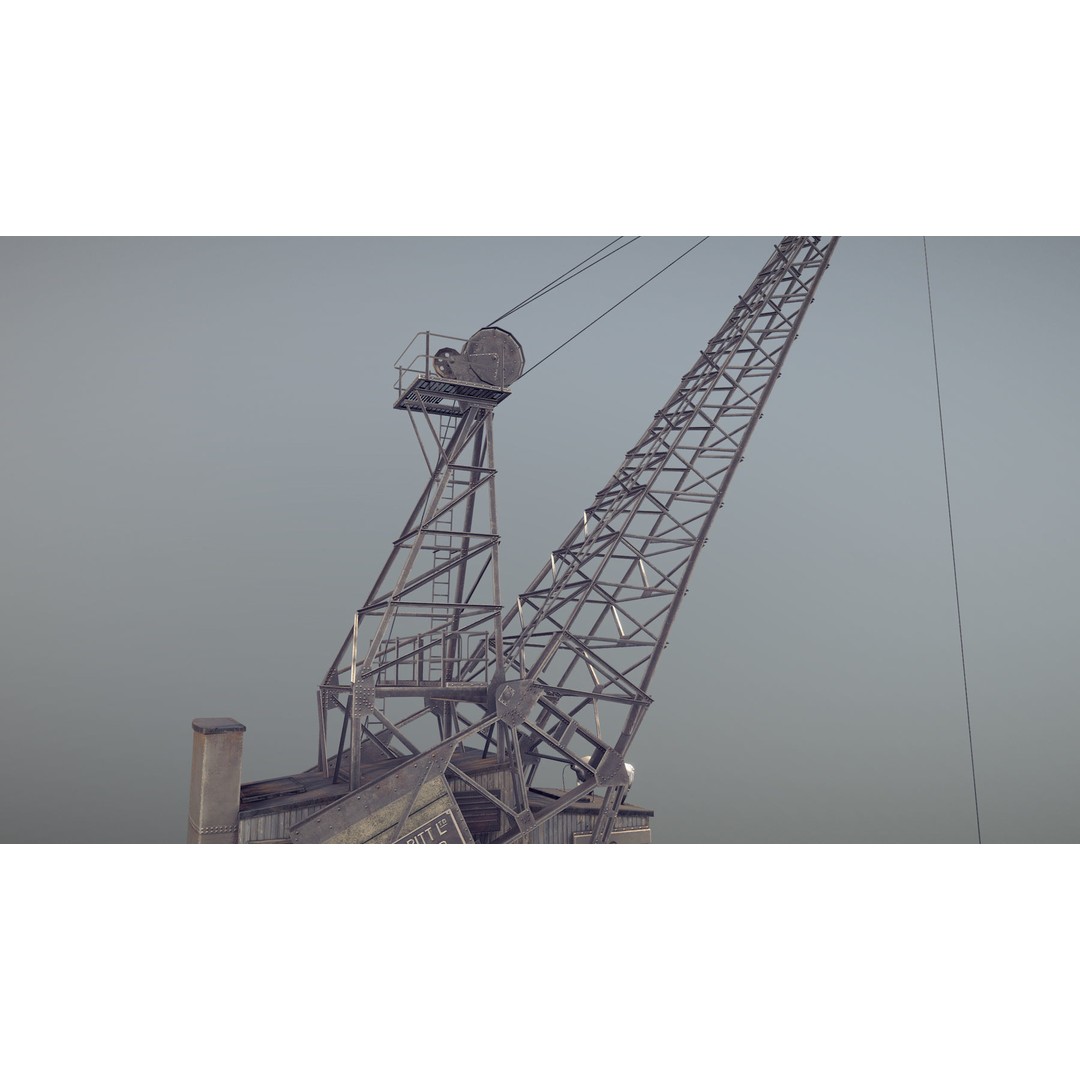 Crane STOTHERT-PITT 3D Model – Low Poly Rigged Asset, PBR Textures - View 15