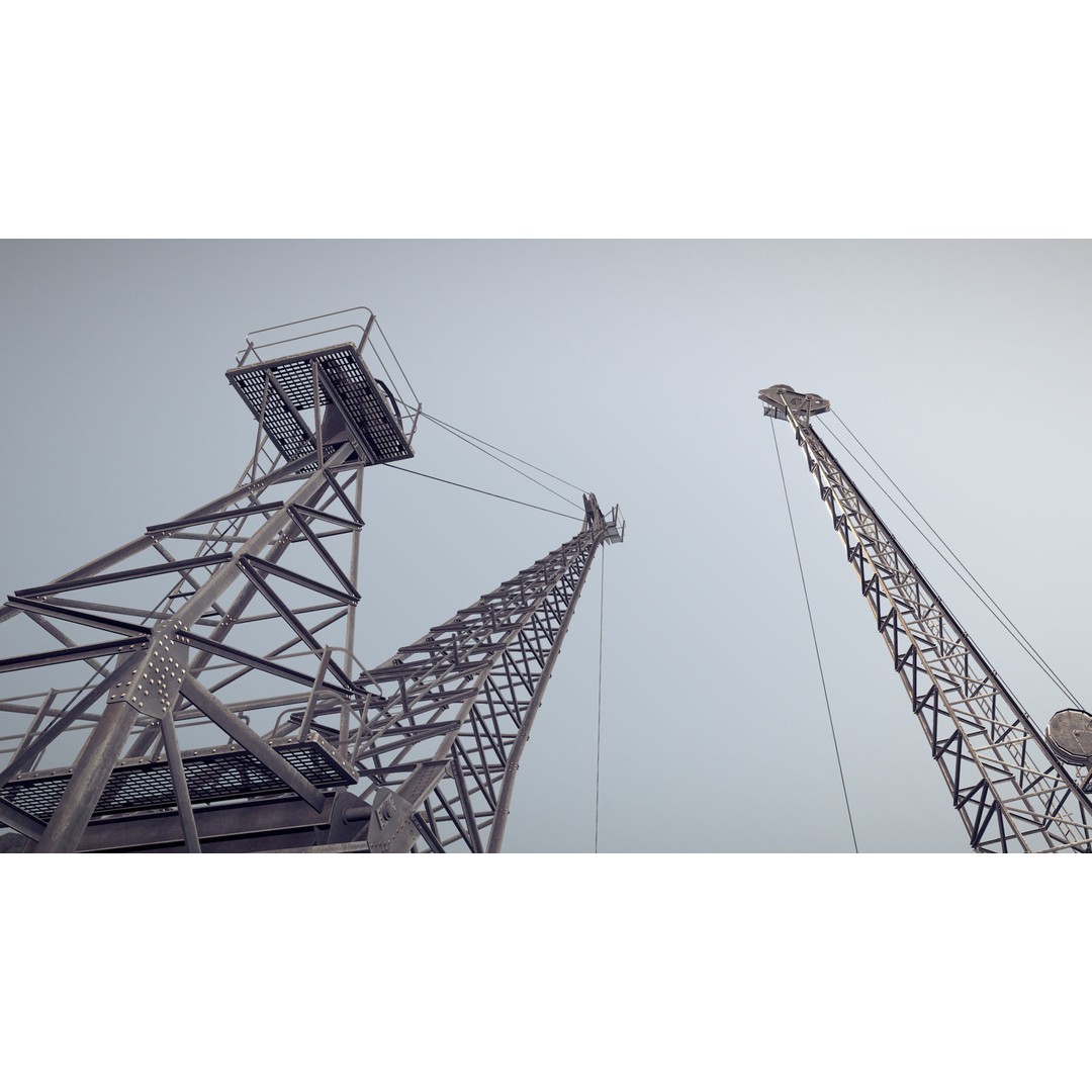 Crane STOTHERT-PITT 3D Model – Low Poly Rigged Asset, PBR Textures - View 16