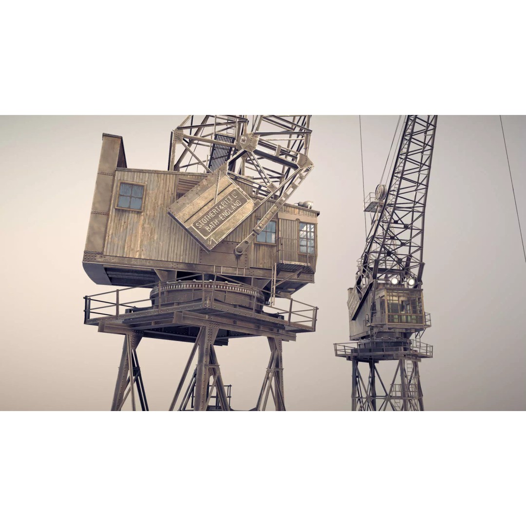 Crane STOTHERT-PITT 3D Model – Low Poly Rigged Asset, PBR Textures - View 2