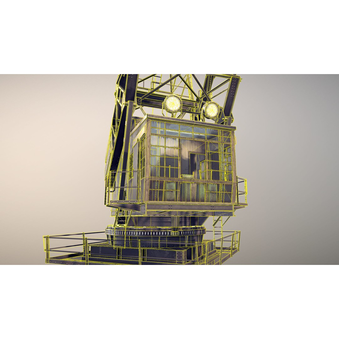 Crane STOTHERT-PITT 3D Model – Low Poly Rigged Asset, PBR Textures - View 20