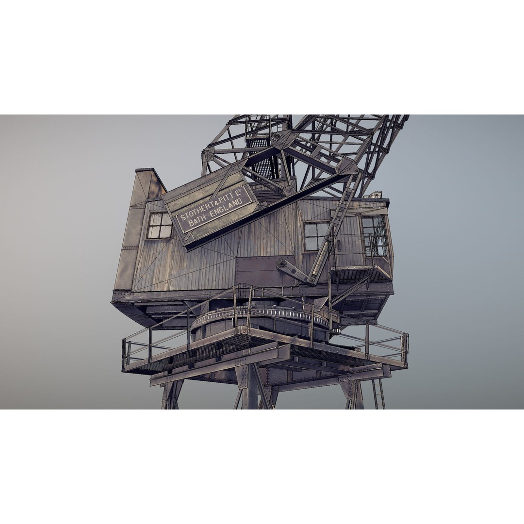 Crane STOTHERT-PITT 3D Model – Low Poly Rigged Asset, PBR Textures - View 22