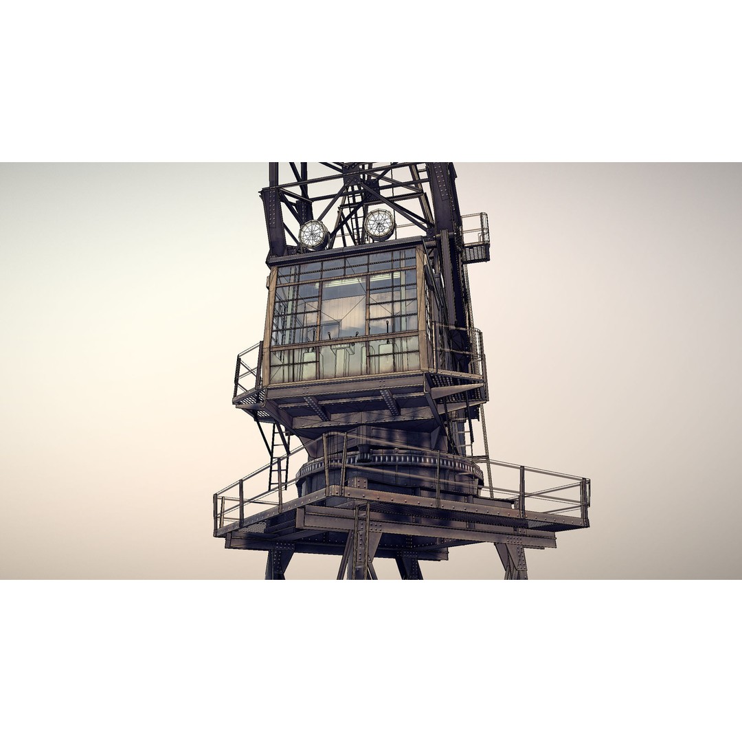 Crane STOTHERT-PITT 3D Model – Low Poly Rigged Asset, PBR Textures - View 23