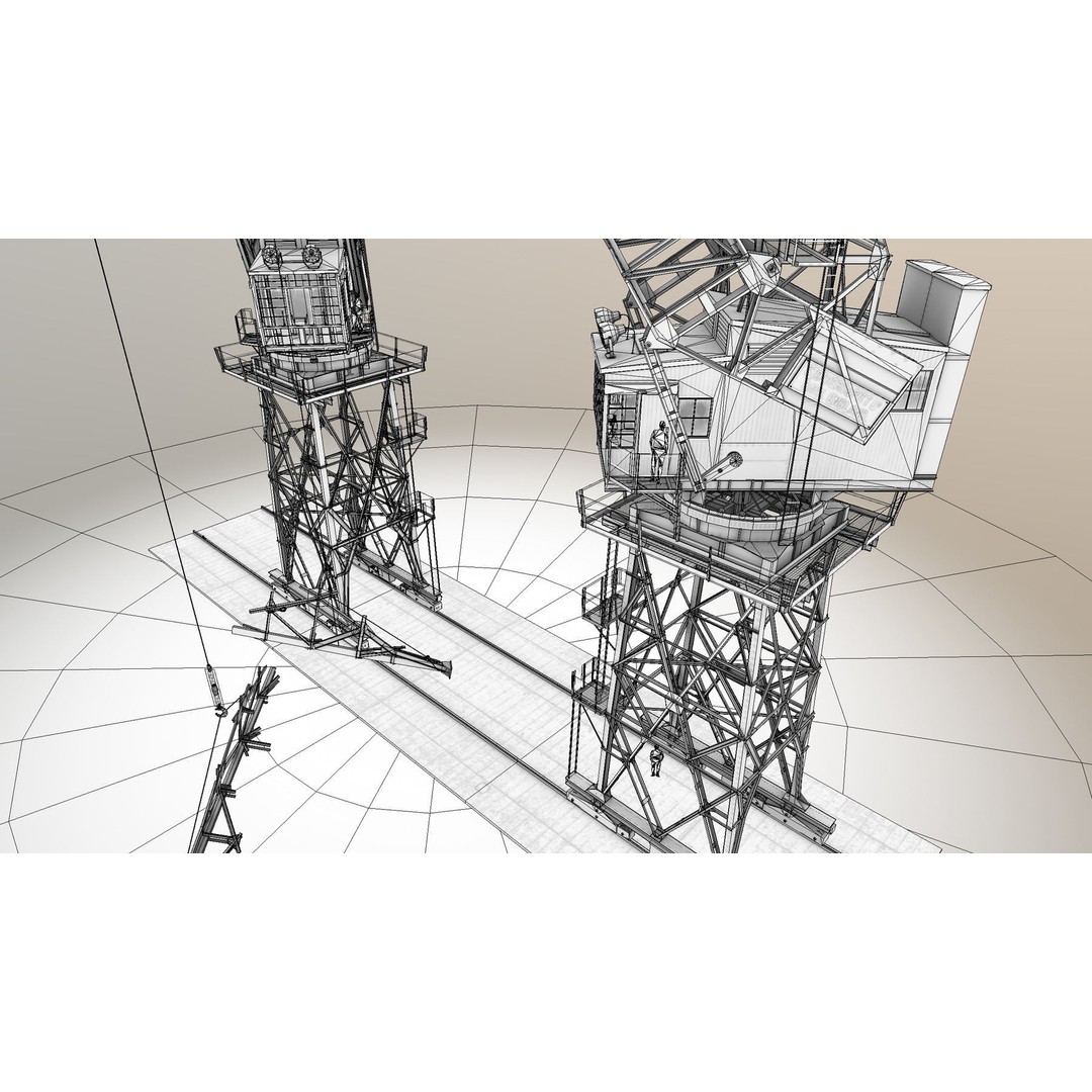 Crane STOTHERT-PITT 3D Model – Low Poly Rigged Asset, PBR Textures - View 24
