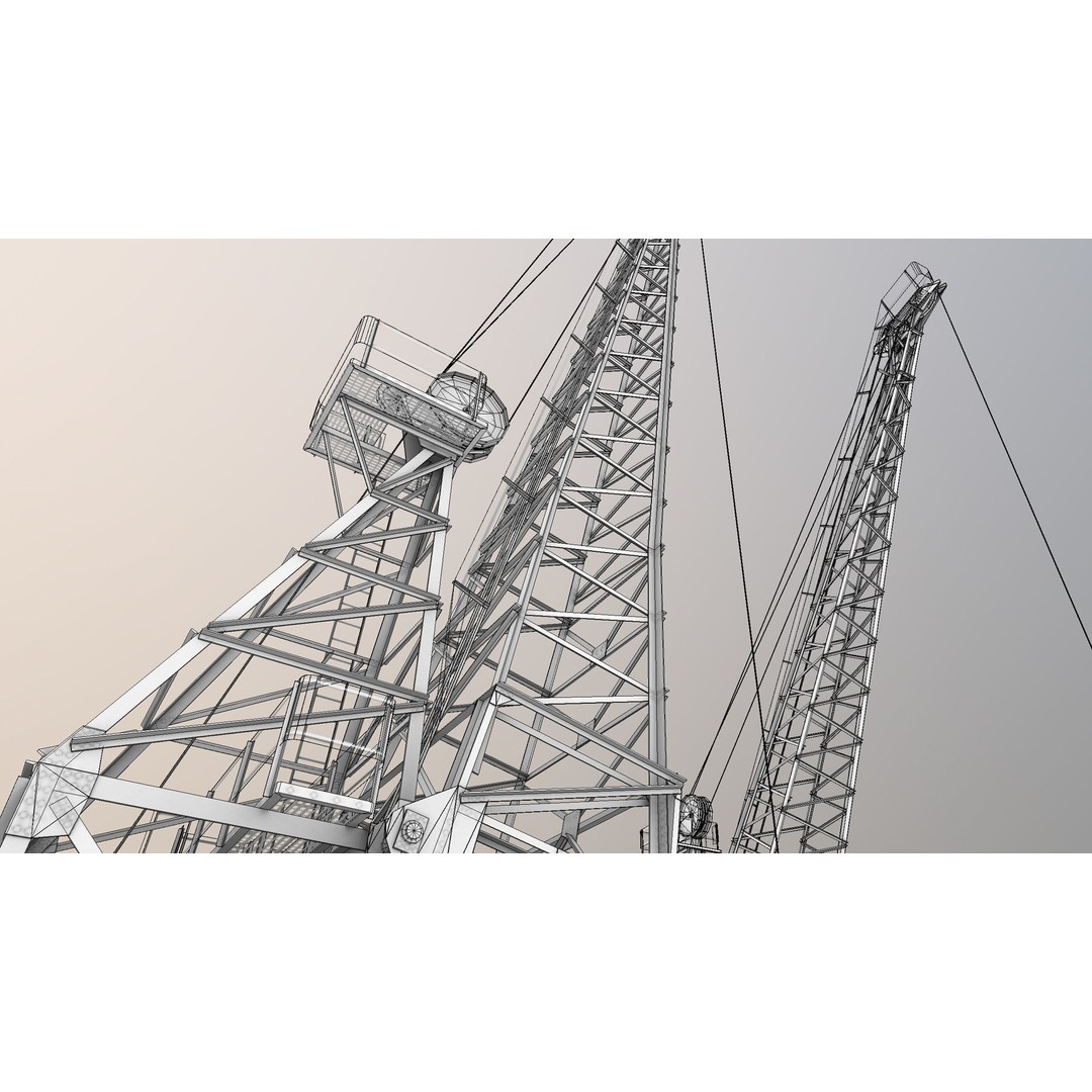 Crane STOTHERT-PITT 3D Model – Low Poly Rigged Asset, PBR Textures - View 25